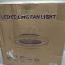 24" Bladeless Ceiling Fan with RGB Light Remote, Smart LED Ceiling Fans with Voice/App Control, Modern Low Profile Dimmable Light Ceiling Fan for Bedroom Living Room