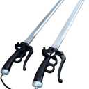 Halloween Prop 2PCS 37inch Attack Foam Sword, 37inch Shingeki Cosplay Sword Kyojin Cosplay Prop Xmas Birthday Gifts (2pcs Sliver)