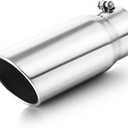 A-KARCK Exhaust Tip 4" Inlet, Polished Bolt On 4" Inlet 5" Outlet 12" Long Stainless Steel Muffler Tip Protect Tailpipe