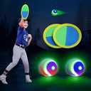 Toss and Catch Ball Game Set for Kids, Multicolor Light-Up Balls Glow in The Dark, Upgraded Outdoor Beach, Yard & Camping Toys for 3-12+ Year Old Boys & Girls Toddler, Holiday, Birthday Gift