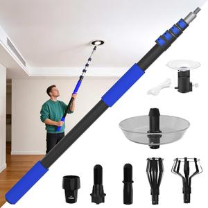 26FT Reach Light Bulb Changer for High Ceilings with Telescopic Extension Pole, 5-20Foot Light Bulb Extension Pole Changer with Baskets and Suction Cup for High Ceilings and Recessed Lights