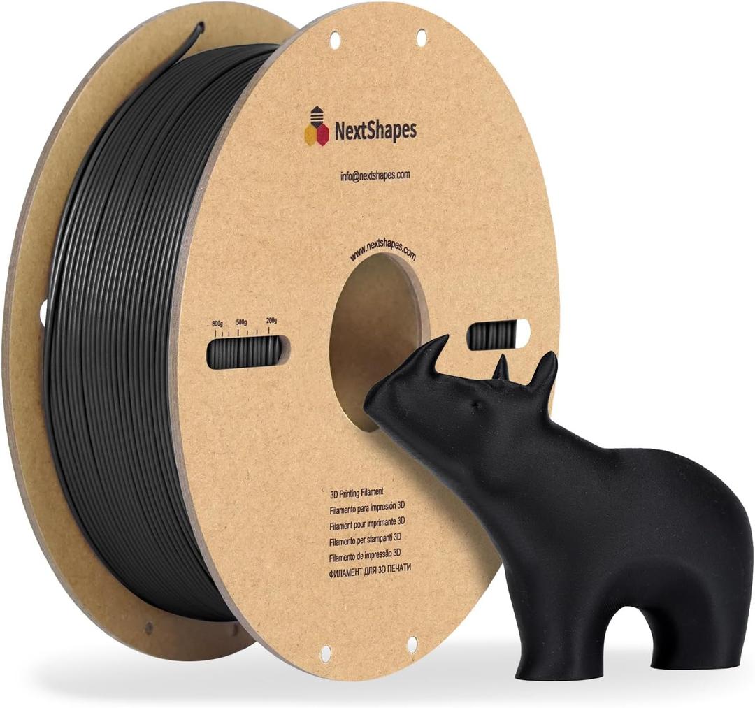 Matte PLA 3D Printer Filament 1.75mm Cardboard Spool 1kg (2.2lbs) Dimensional Accuracy +/- 0.02mm 3D Printing Filament for Most FDM 3D Printers (Black, 1-Pack)