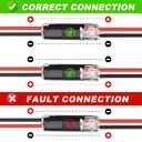 30PCS Double Wire Plug in Connector,Pluggable Low Voltage Wire Connector with Locking Buckle,Quick Disconnect Led Light Strip Connectors 2 Pin,No Wire Stripping Cutting 18-22AWG