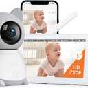 2K Baby Monitor, Baby Monitor with Camera and Audio, 5" Color Display, Infrared Night Vision, 2-Way Talk, Temperature & Sound Alarm, Cry & Motion Detection, Free Phone App