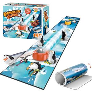 Mini Tabletop Shuffleboard for Kids,Ice Penguin Game,Indoor Table Top Curling Games,Family Board Games
