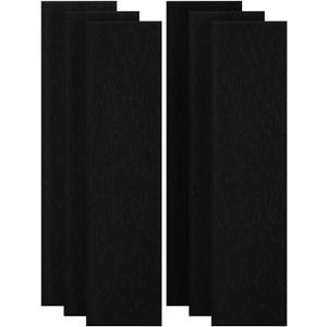 6 PCS Self-Adhesive Acoustic Panels, 47.2" x 11.8" x 0.4" Sound Acoustic Treatment Panels, High Density Sound Proof Panels for Home Theater and Office - Black