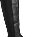 MIA Womens Talli Zippered Riding Casual Boots Over the Knee Low Heel 1-2" - Black (6)