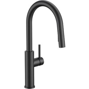 FORIOUS Kitchen Faucet with Pull Down Sprayer, Classic Matte Black, Single Handle High Arc Stainless Steel Kitchen Sink Faucet, 1 or 3 Hole Deck Mount for RV, Bar, Farmhouse, Laundry, Outdoor