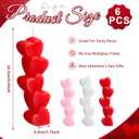 MTLEE 6 Pcs Mother's Day Taper Candles Heart Candle Sticks 6.5 Inch Tall Pink Red White Candlestick Pillar Soy Candles Mother's Day Birthday Gifts for Fireplace Home Table Decor Party Dinner Wedding