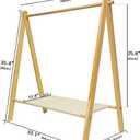 Garment Rack with Bottom Storage Shelf, Pine Wood, Dress up Rack for Kids, 35" Width