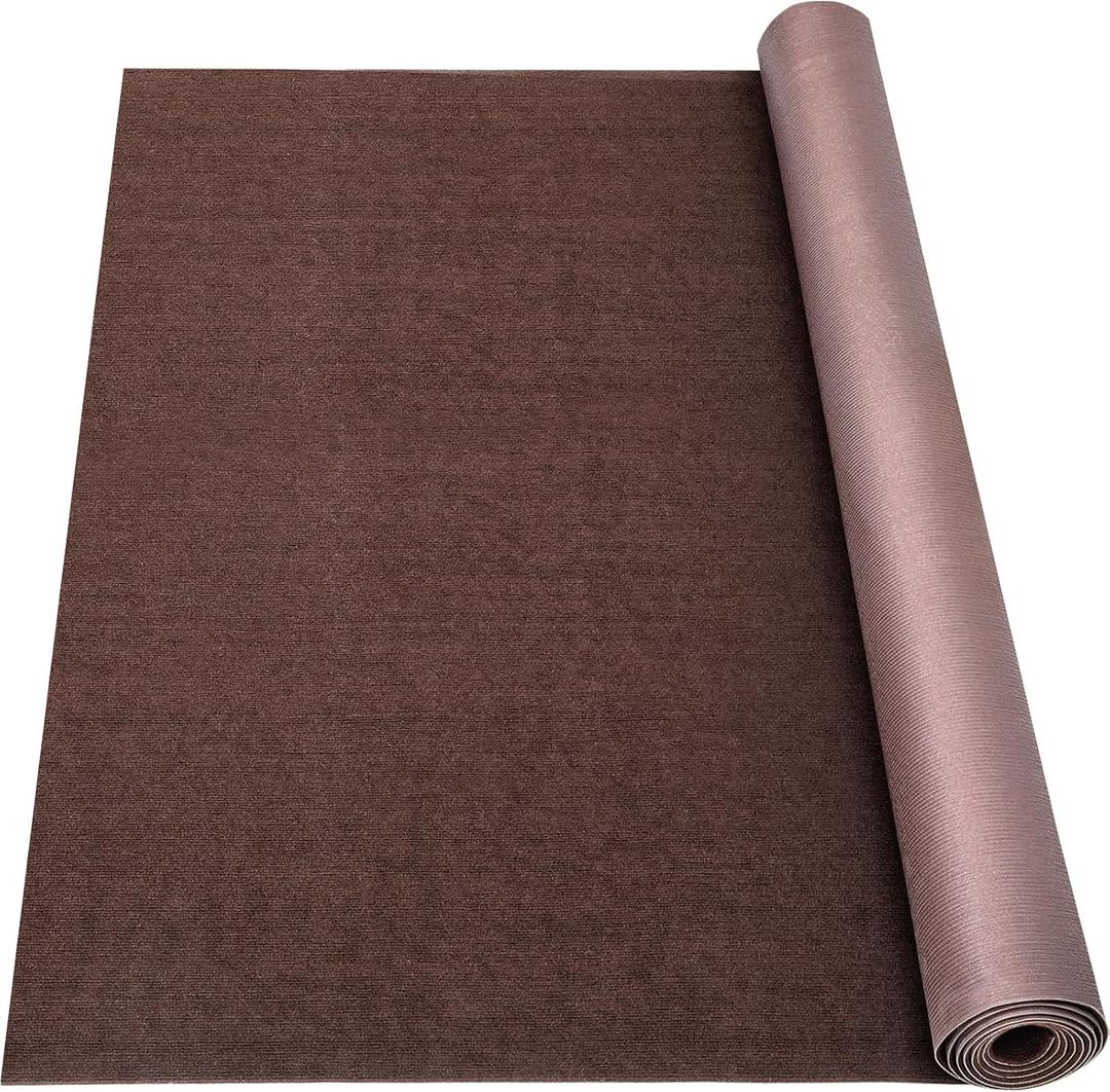 Grefinity Marine Carpet,6 FT x 23 FT Brown Indoor Outdoor Carpet 0.2" Thick Boat Carpet with Water-Proof TPE Backing, Non-Slide Outdoor Marine Carpet Roll for Home, Patio, Porch, Deck