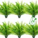 Uieke 24 PCS Artificial Ferns for Outdoors, Fake Boston Fern Plants Greenery Outdoor UV Resistant Bushes Plastic Plants Shrubs for Window Box Front Porch Garden Decor