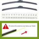 Windshield Wipers OEM Quality 26" + 16" Premium All-Season Wiper Blades Automotive Replacement Windshield Wiper Blades for U/J hook (Set of 2)