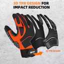 ANDANDA Work Gloves Men Heavy Duty, Anti Impact Work Gloves TPR Anti-Vibration Non-Slip, Touchscreen CapableMechanics Gloves (Large, Black&red)