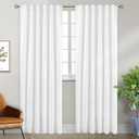 BGment Rod Pocket and Back Tab White Curtains for Bedroom - Thermal Insulated Room Darkening Curtains for Living Room, 2 Window Curtain Panels (52 x 90 Inch, Pure White)