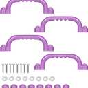 TOPNEW 4Pcs Kids Playground Safety Handles -Swing Set & Climbing Frame Hand Grips, Multi-Color Plastic Grab Bars for Outdoor Playhouse, Jungle Gym, Climbing Frame (Purple)