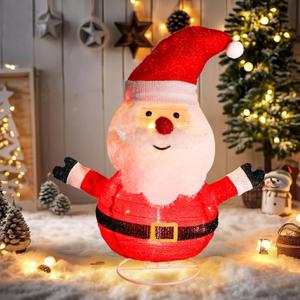 Lighted Christmas Santa Claus Outdoor Decorations Collapsible Santa Claus with LED Lights Pre Lit Pop up Xmas Holiday Decor for Indoor Outdoor Home Yard Garden Lawn