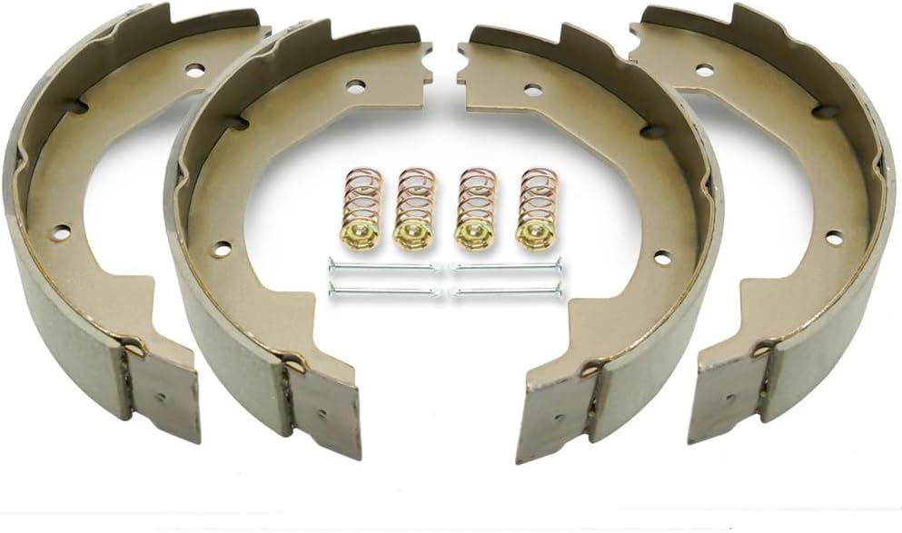 RV MURTS 2 Pairs 10" x 2-1/4" Electric Trailer Brake Shoes Replacement Kits for 2300-3500 lbs Trailer 4 Holes Brake Assembly with Springs&Pins, Trailer Axle Hub Accessories for Camper, Dexter Type.
