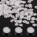 300PCS Mini Metal Snowflake, 0.2 Inch White Small Christmas Craft Embellishments Winter Tiny Snowflake Ornaments for DIY Party Decor Christmas Home Decoration