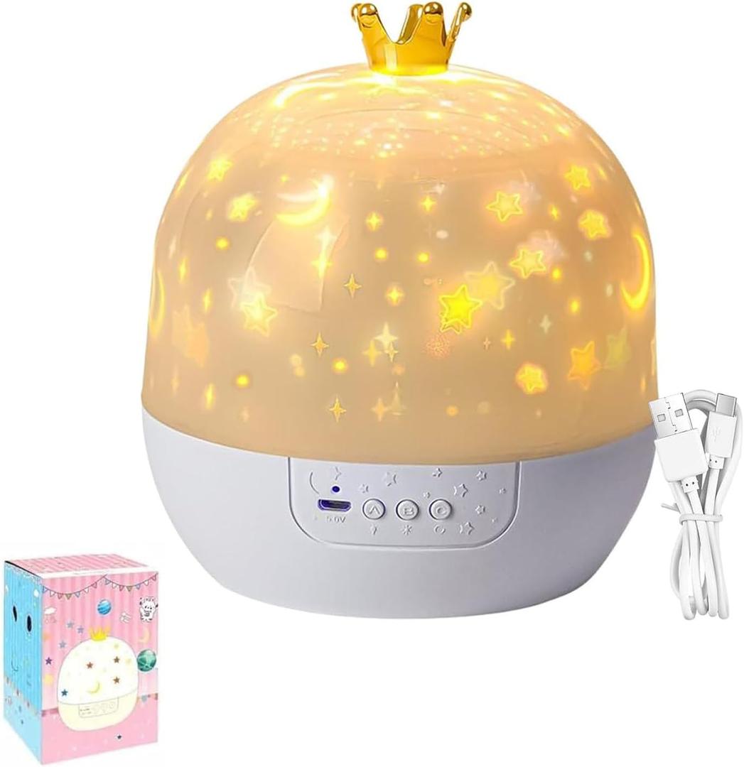 Projector Night Light for Kids 15 Sets of Films, Charging 360 Rotation Multi-Function Baby Light Projector (1pcs)
