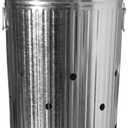 Gardenised 20-Gallon Galvanized Steel Incinerator Can with Lid & Vent Holes, High-Heat Outdoor Burn Bin for Leaves, Paper, Yard Waste & Garden Debris, Silver