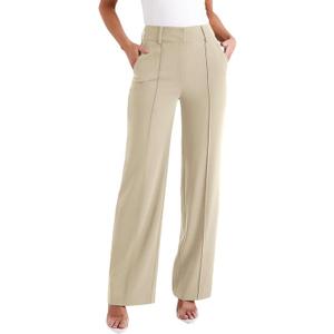 NIMIN Womens Work Pants High Waisted Wide Leg Dress Trousers, S Size