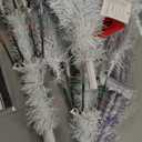 HOMCOM 7' Artificial Pencil Christmas Tree, Slim Xmas Tree with 499 Realistic Branch Tips and Plastic Stand, White