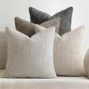 MIULEE Pack of 4 Couch Throw Pillow Covers 18x18 Inch Neutral Soft Decorative Chenille Pillow Covers Farmhouse Boho Cushion Covers for Mid Century Modern Home Decor Sofa Bedroom Living Room (18" x 18" (Pack of 4))