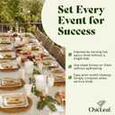 Chic Leaf Palm Leaf Plates 10 Inch Round, 50 Pack - Heavy Duty Compostable Disposable Dinner Plates - Natural Bamboo-Style Dinnerware for Weddings, Parties, and Catering