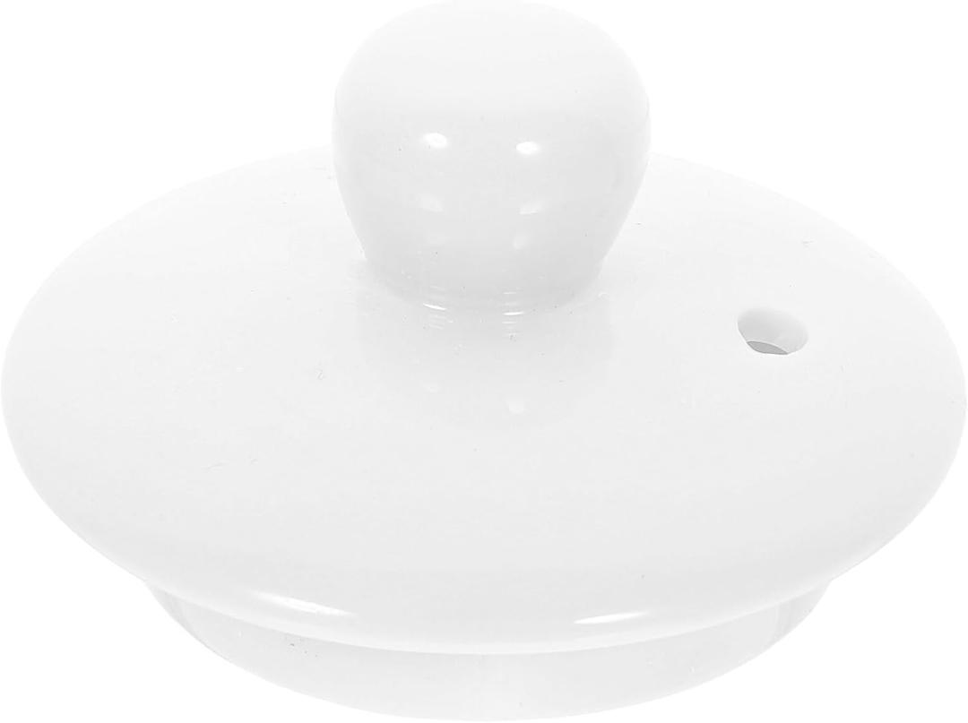Luxshiny Ceramic Teapot Lid Replacement Porcelain Chinese Teapot Lid Kungfu Tea Kettle Cover Universal Tea Cup Cover for Loose Leaf Tea Pot White