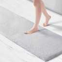 Madison Park Marshmallow Bathroom Rug Non Slip, Luxrurious Plush Bath Mat, Absorbent, Quick Dry, Spa Design Bath Room Dcor, 24x72, Silver