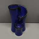 Indoor Water Fountain Imitation Ceramics Appearance Tabletop Relaxation Desktop Waterfall w/ 3 Reflective led, 9.8 Inch Tall (Blue)