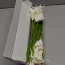 24 Pcs White Artificial Calla Lily Flower White Fake Silk Flowers Real Touch for Wedding Bouquet Office Home Kitchen Decor