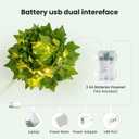 HEYFUNi Fake Ivy Vines with Lights, 23 Ft 73 Led Artificial Greenery Garland with Fairy Lights USB/Battery Operated, Leaf String Lights for Bedroom Aesthetic, Wall, Balcony, Wedding Decor, Warm White