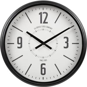 La Crosse Technology 16-Inch Sullivan Black Industrial Quartz Analog Wall Clock - 404-3041C