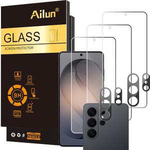 Ailun Glass Screen Protector for Galaxy S26 Ultra [6.9 Inch] 3Pack + 2Pack Camera Lens Tempered Glass Fingerprint Unlock 0.25mm Ultra Clear Anti-Scratch Case Friendly [Not For S26/S26 Plus] (Transparent)