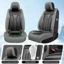 Fit Camry Car Seat Covers for Select Toyota Camry 2012-2025 2026 Full Set Premium Leather, Waterproof BreathableAll-Weather Seat Cushion Protecto & Airbag Compatible, 5-Seats Gray & Black