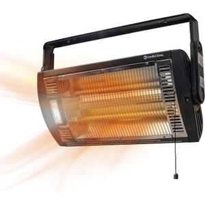 Comfort Zone Ceiling Mounted Space Heater, 90 Degree Adjustable Tilt, Dual Quartz, Radiant, Electric, Safety Grille, Overheat Protection, Hardware Included, Ideal for Workshop, Garage, 1,500W, CZQTV5M