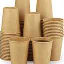 Kraft 100 Pack Paper Cups - 8 Oz Hot Compostable Cups for Coffee, Water & More