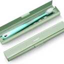 Aluminum Toothbrush Travel Case, Portable Travel Toothbrush Holder, Durable Manual Toothbrush Box Container for Traveling, Bathroom, Camping, Business Trip-Green (1 Pack (Standard))