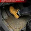 Floor Mats Compatible with 2005-2015 Toyota Tacoma Double Cab, All Weather TPE Liners, Black