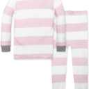 Burt's Bees Baby Girls' Pajamas, 2-Piece Long Sleeve Tee and Pants Organic Cotton PJ Set