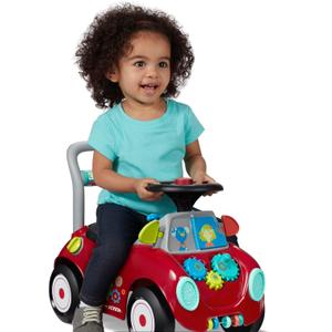 Radio Flyer Busy Buggy, for Toddlers 1-3, 3-in-1 Push Walker Ride On Car with 17 Sensory Activities, Anti-Tip Feature, Under-Seat Storage, Horn and Gears, 42 lb Capacity, Toddler Ride On Toys, Large