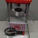 Nostalgia Vintage Hot-Air Popcorn Maker Machine - Makes Up to 12 Cups - Oil-Free - Healthier Popcorn - Classic Stand-Up Cart With Wheels - Includes Kernel Measuring Cup - White & Red