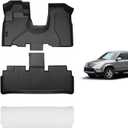 KELCSEECS Floor Mats Custom for 2002 2003 2004 Honda CRV & Fit for 2005 2006 Honda CR-V(The Second Row Needs to Cut Out The Center Tongue) Car Mats Front & Rear Row CRV Floor Mats Black