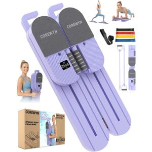 Portable Pilates Reformer Board for Home Workouts  Smooth, Full-Body Pilates Training with Resistance Bands, Door Anchors & Workout Guide (Lavender Bliss)
