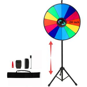 24 Inch Spinning Prize Wheel with Folding Tripod Floor Stand