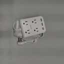 Short Power Strip 2FT - Flat Wall Extension Cord with 4AC Outlet and 3 USB Ports(1 Type C), Multi Plug Outlet Extender Small Surge Protector for Home Office Dorm, White