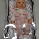 Enjoyin 12'' Baby Doll in Gift Box with Pink Cloths, Pacifier, 13''x13'' Microfabric Blanket, and Feeding Bottle. Gift Idea for Ages 3+
