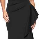 Xscape Evenings Women's Long Ruched Bodycon, Low-Sheen Strapless Evening Dress with Ruffle Detail, 6 Petite